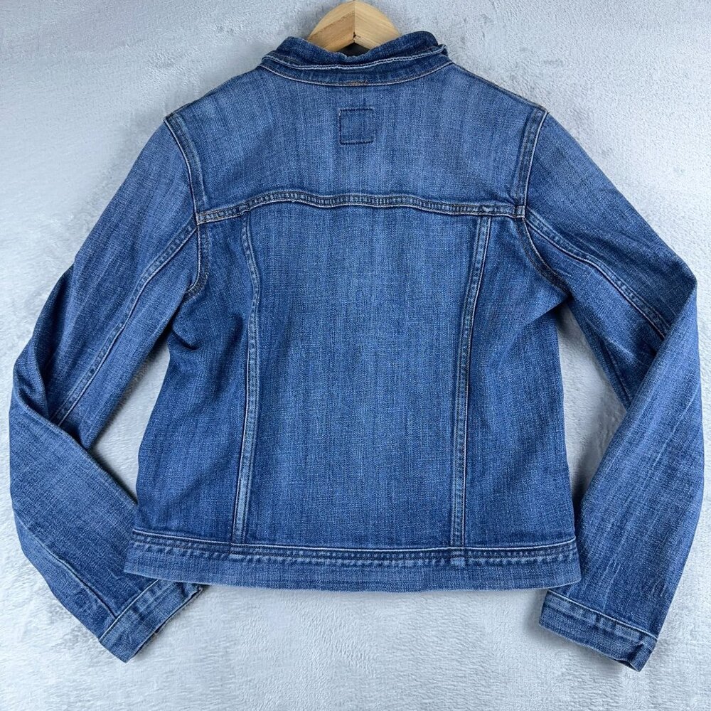 J. Crew Denim Jean Jacket Biker Trucker Pockets 02661SU Womens Blue Size Small - Picture 2 of 12